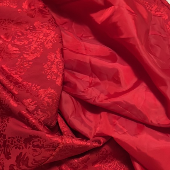 New York & Company, Stretch, Strapless, Tie Up in Back Dress, Candy AppleRed, 4P - Picture 6 of 10